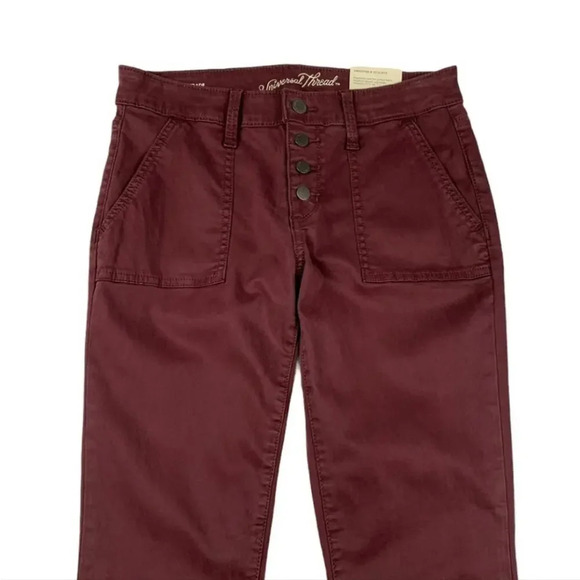 Universal Thread Womens Mid Rise Skinny Ankle Chino Pants Size 0/25 Burgundy NEW - Picture 3 of 5